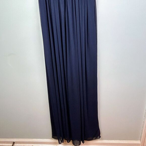 Birdy Grey Chiffon Dress Navy Blue Floor Length Maxi Bridesmaid Ball Gown Prom M - Picture 8 of 16